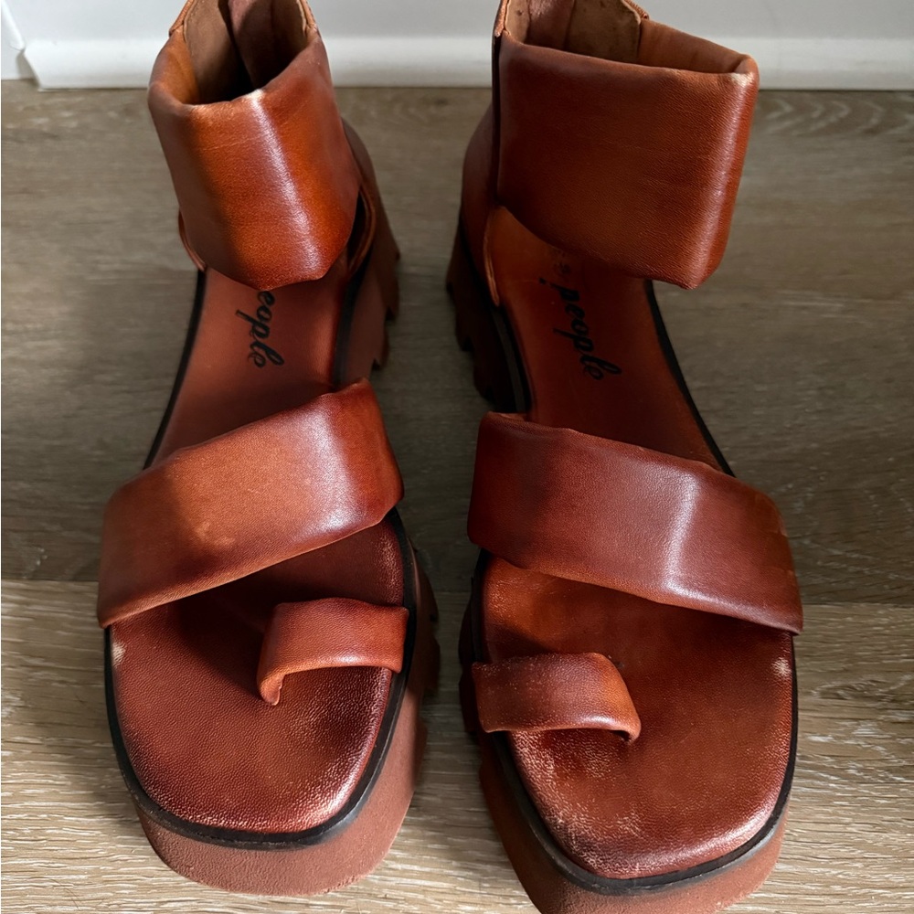 Free People Brown Leather Women's Sandals
